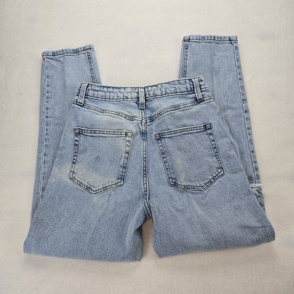 Wild Fable Women's Super High Rise Distressed Mom Jeans Light Wash Size 0